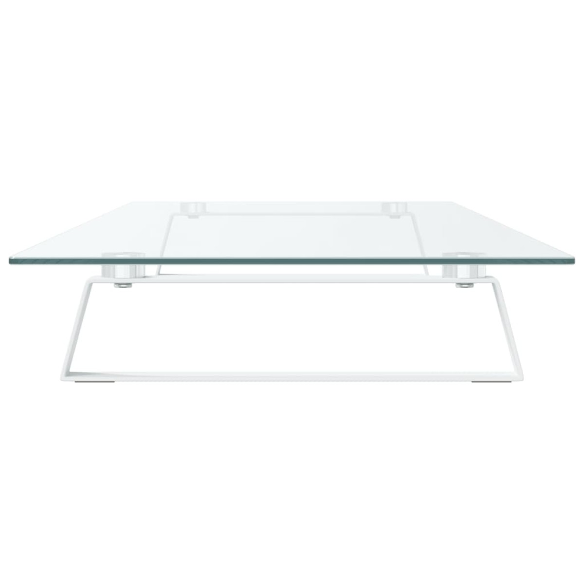 vidaXL Βάση Οθόνης Λευκή 100 x 35 x 8 εκ. από Ψημένο Γυαλί και Μέταλλο