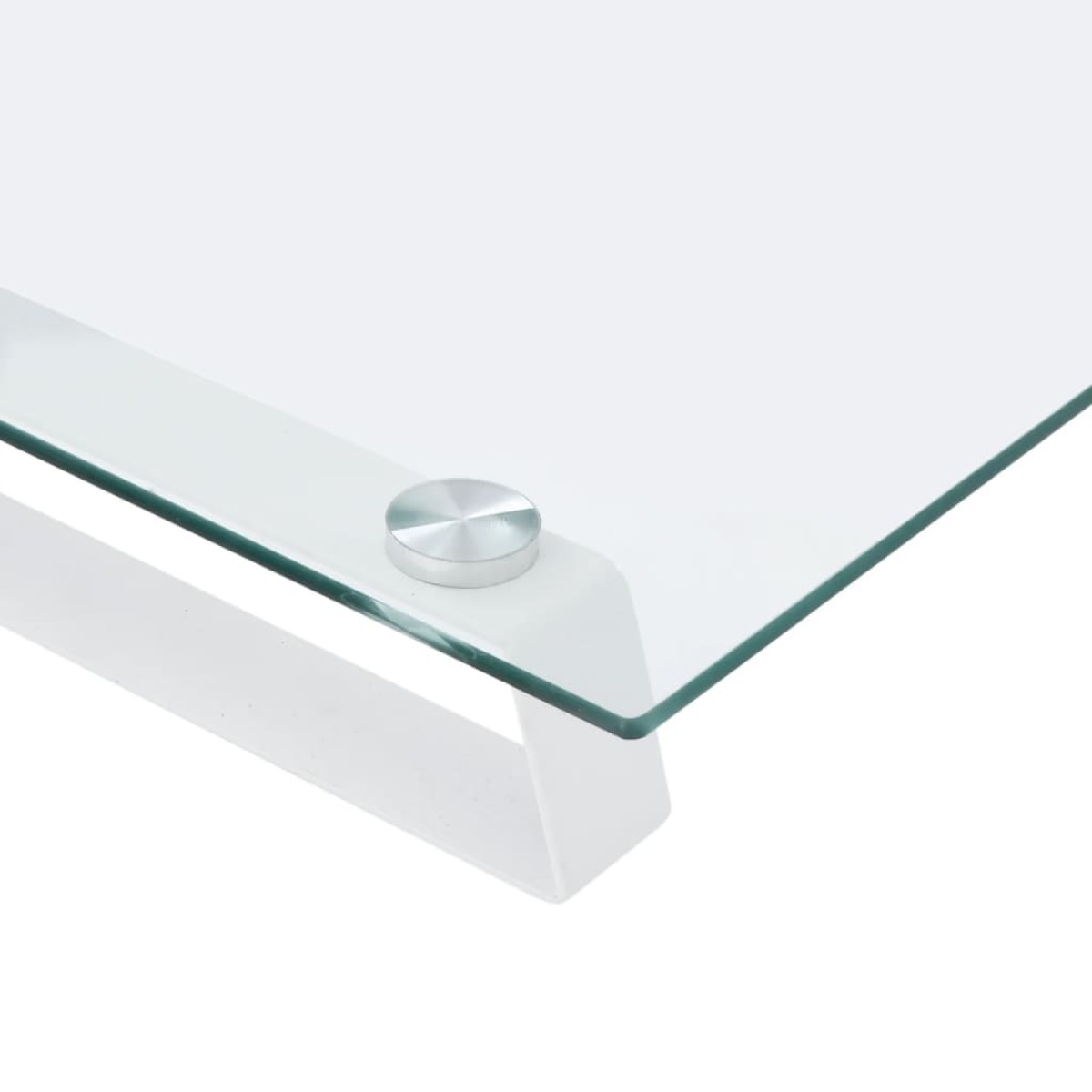 vidaXL Βάση Οθόνης Λευκή 100 x 35 x 8 εκ. από Ψημένο Γυαλί και Μέταλλο