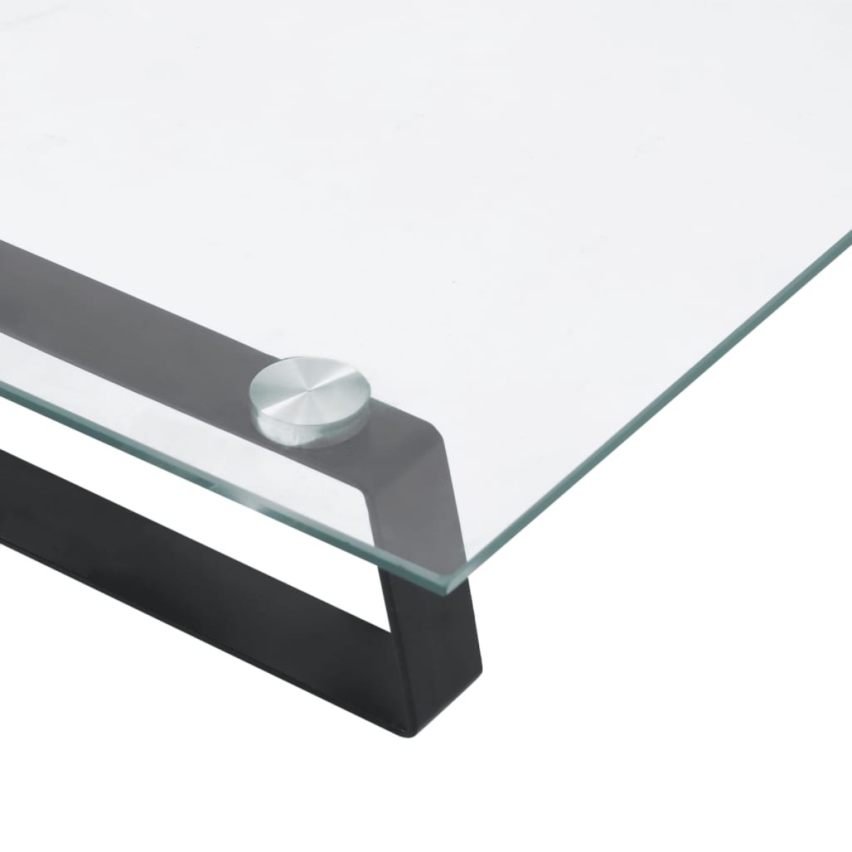 vidaXL Βάση Οθόνης Μαύρη 80x20x8 εκ. από Ψημένο Γυαλί και Μέταλλο