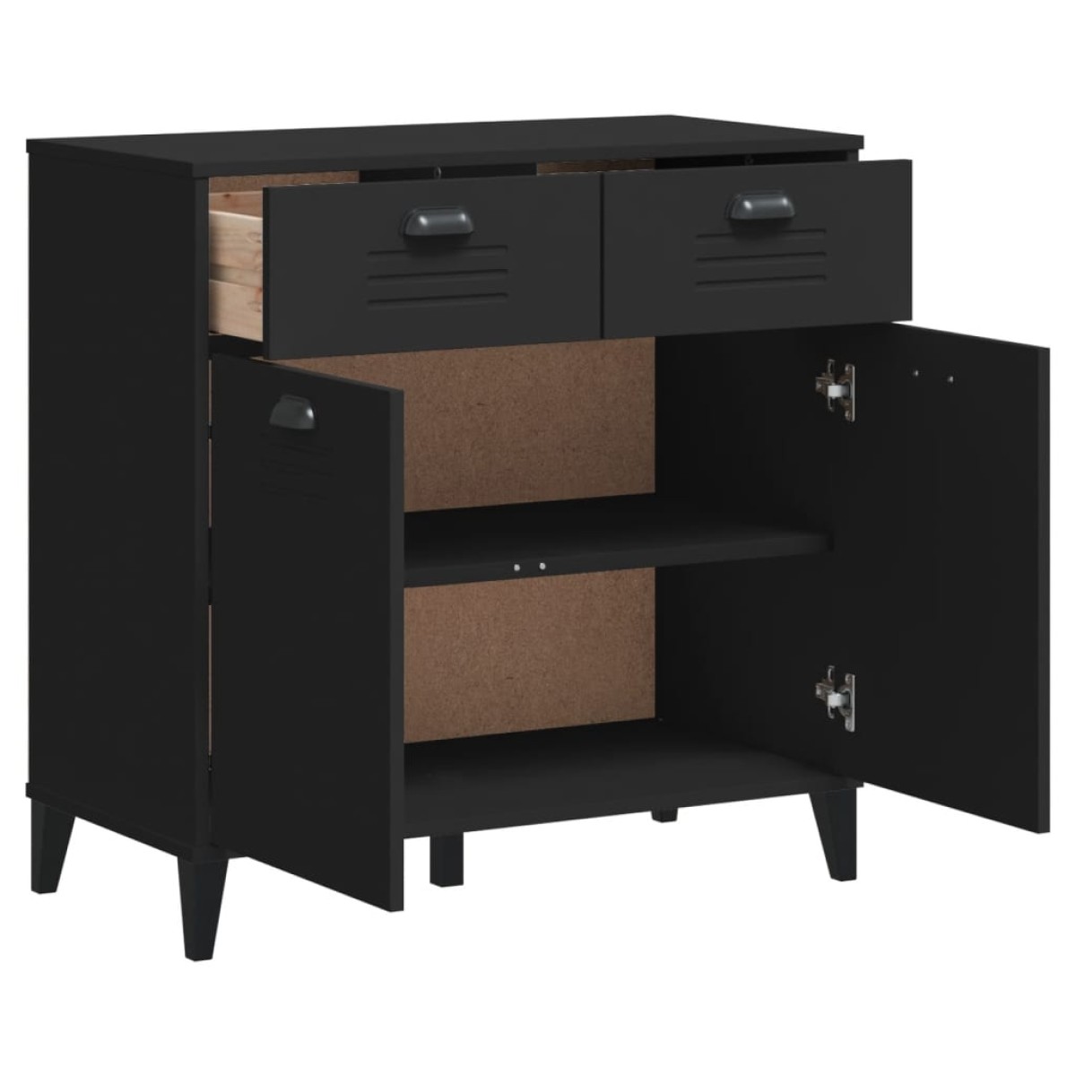 vidaXL Μπουφές VIKEN Μαύρος 80 x 40 x 80 εκ. από Επεξεργασμένο Ξύλο