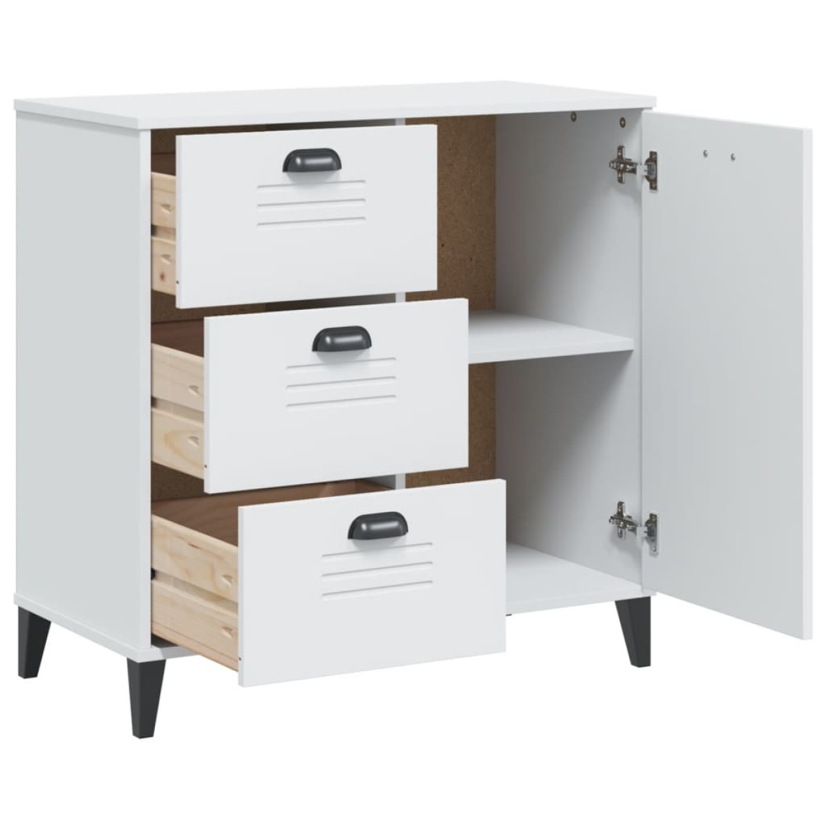 vidaXL Μπουφές VIKEN Λευκός 80 x 40 x 80 εκ. από Επεξεργασμένο Ξύλο