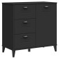 vidaXL Μπουφές VIKEN Μαύρος 80 x 40 x 80 εκ. από Επεξεργασμένο Ξύλο