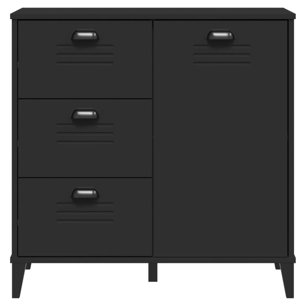 vidaXL Μπουφές VIKEN Μαύρος 80 x 40 x 80 εκ. από Επεξεργασμένο Ξύλο