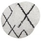 vidaXL Χαλί Shaggy PAMPLONA Ψηλό Πέλος Μοντέρνο Κρεμ/Μαύρο Ø 120 εκ.