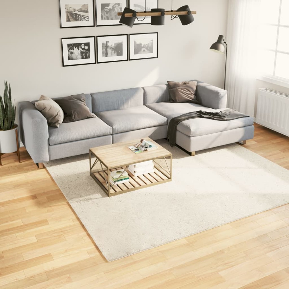 vidaXL Χαλί OVIEDO με Κοντό Πέλος Μπεζ 240 x 240 εκ.