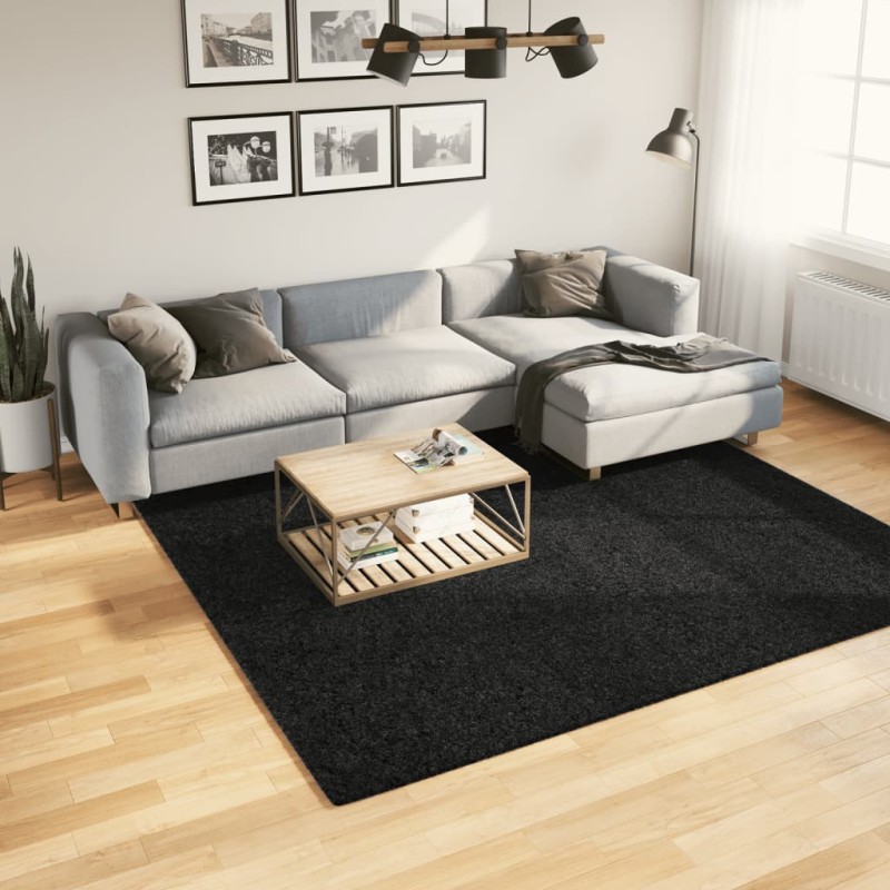 vidaXL Χαλί OVIEDO με Κοντό Πέλος Μαύρο 240 x 240 εκ.