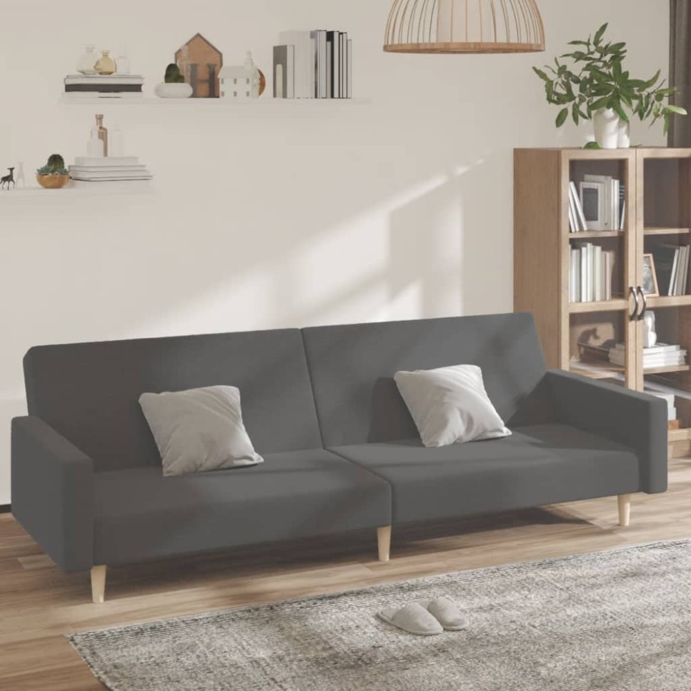 vidaXL Καναπές Κρεβάτι Διθέσιος Ανοιχτό Γκρι Υφασμάτινος