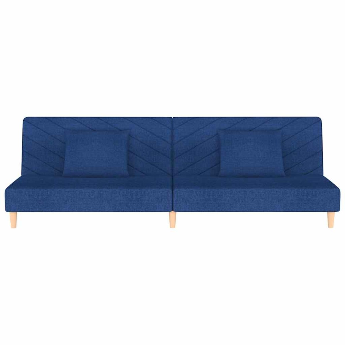 vidaXL Καναπές Κρεβάτι Διθέσιος Μπλε Υφασμάτινος με Δύο Μαξιλάρια