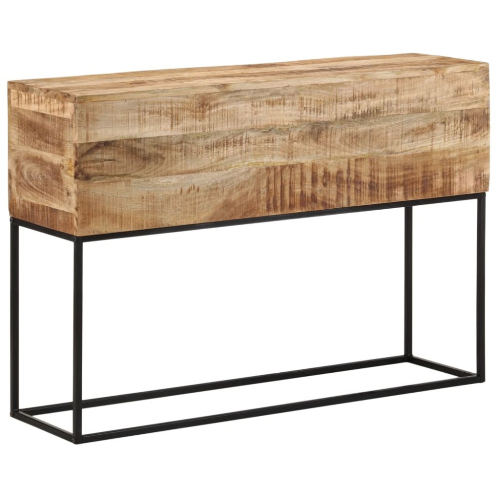 vidaXL Τραπέζι Κονσόλα 110x30x75 εκ. Μασίφ Ακατ. Ξύλο Μάνγκο/Σίδηρο