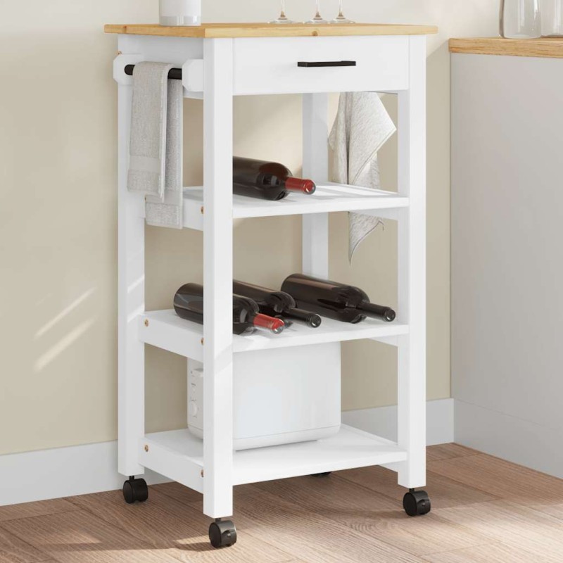 vidaXL Τρόλεϊ Κουζίνας MONZA 48x40x88,5 εκ. από Μασίφ Ξύλο Πεύκου