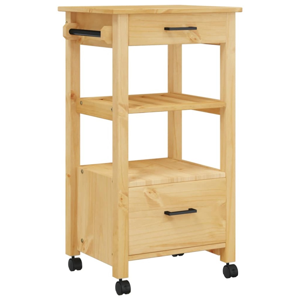 vidaXL Τρόλεϊ Κουζίνας MONZA 48x40x88,5 εκ. από Μασίφ Ξύλο Πεύκου