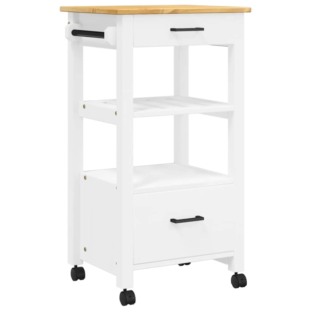 vidaXL Τρόλεϊ Κουζίνας MONZA 48x40x88,5 εκ. από Μασίφ Ξύλο Πεύκου