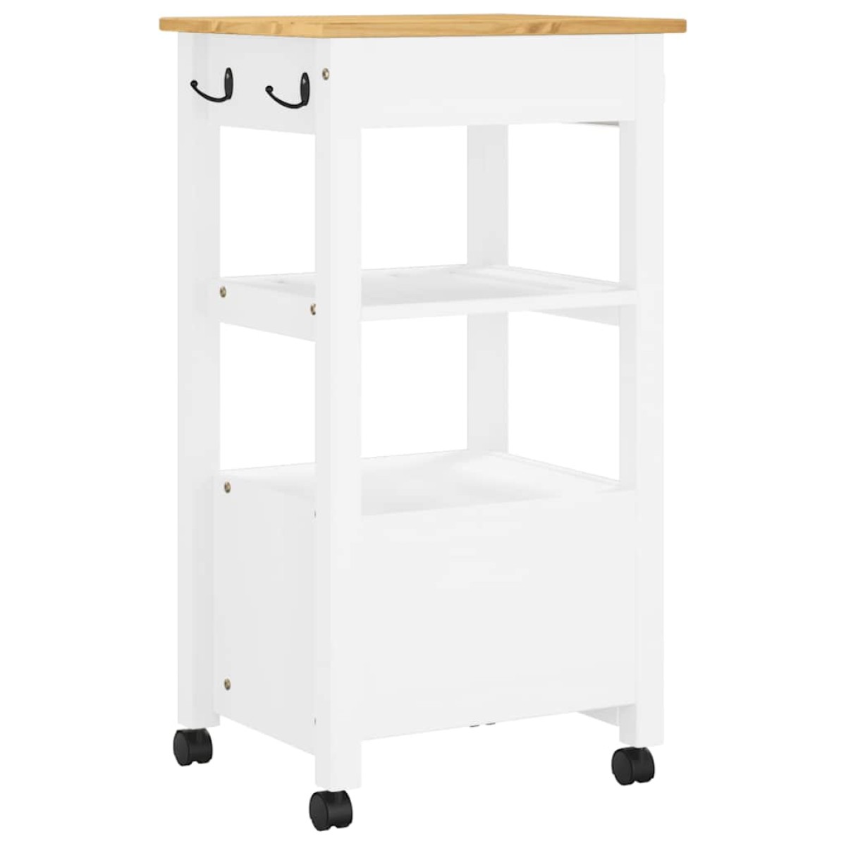 vidaXL Τρόλεϊ Κουζίνας MONZA 48x40x90 εκ. από Μασίφ Ξύλο Πεύκου
