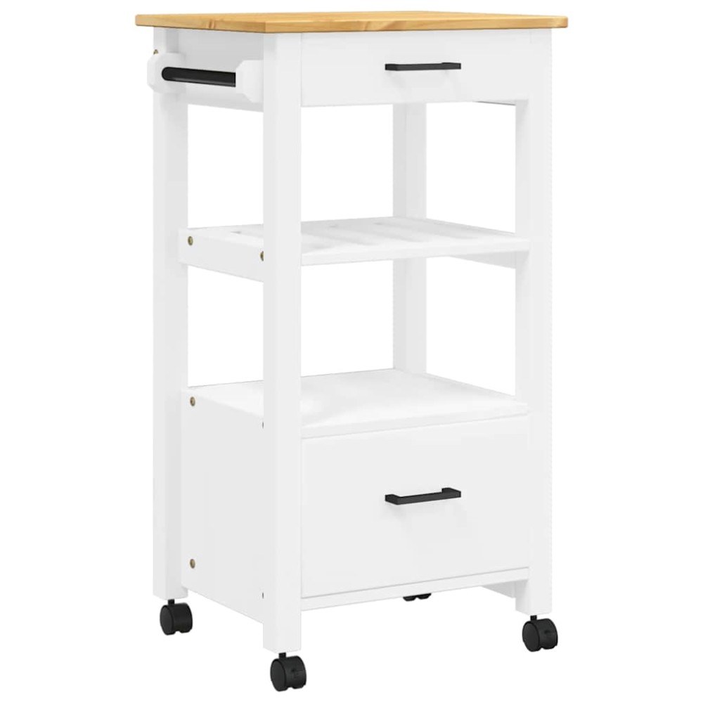 vidaXL Τρόλεϊ Κουζίνας MONZA 48x40x88,5 εκ. από Μασίφ Ξύλο Πεύκου
