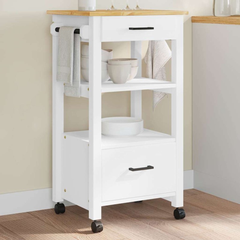 vidaXL Τρόλεϊ Κουζίνας MONZA 48x40x88,5 εκ. από Μασίφ Ξύλο Πεύκου