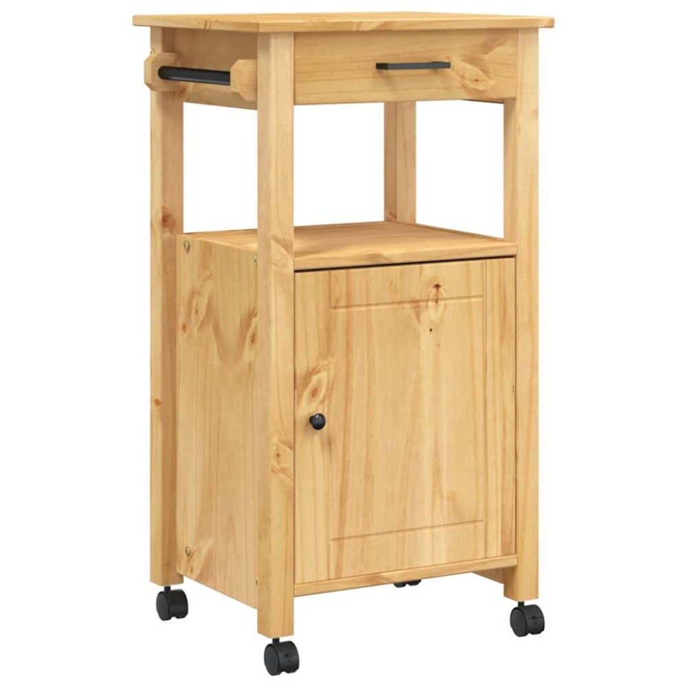 vidaXL Τρόλεϊ Κουζίνας MONZA 48x40x88,5 εκ. από Μασίφ Ξύλο Πεύκου