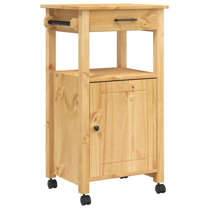vidaXL Τρόλεϊ Κουζίνας MONZA 48x40x88,5 εκ. από Μασίφ Ξύλο Πεύκου
