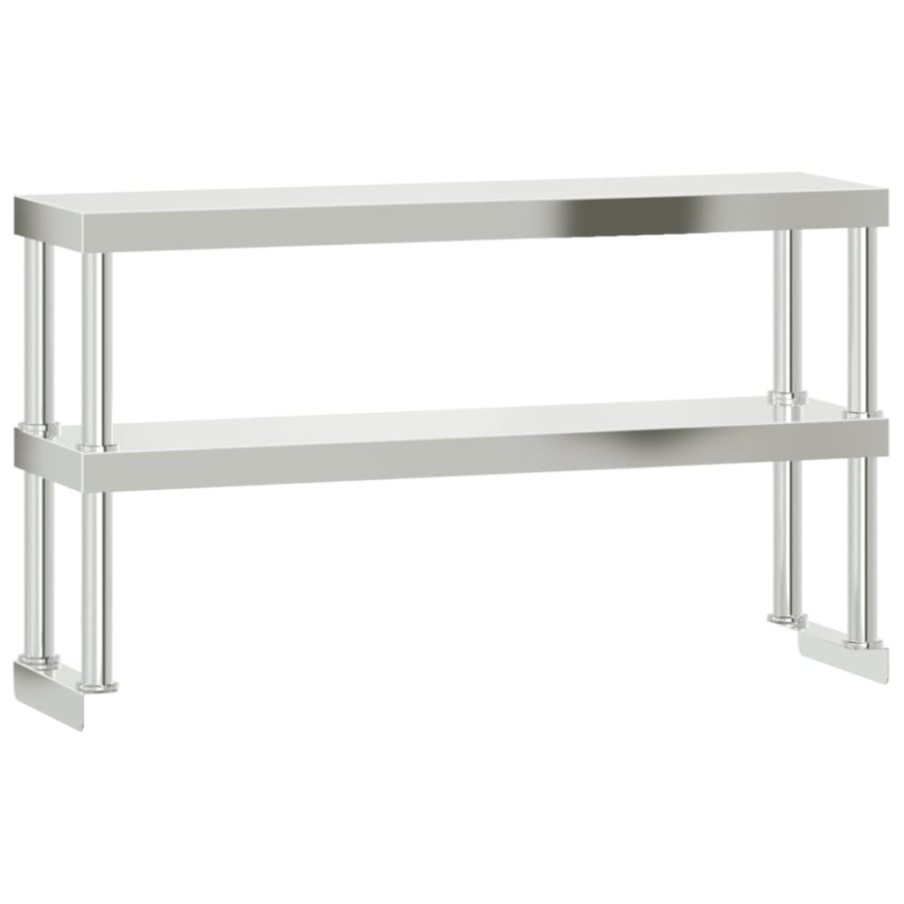vidaXL Ράφι για Πάγκο Εργασίας 2 Επιπέδων 110x30x65 εκ. Ανοξ. Ατσάλι