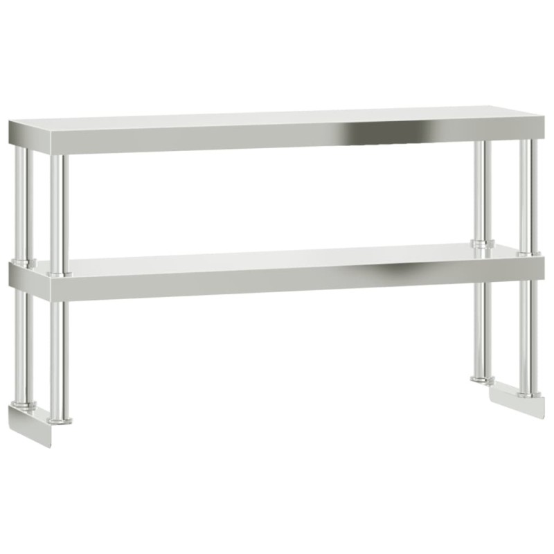 vidaXL Ράφι για Πάγκο Εργασίας 2 Επιπέδων 110x30x65 εκ. Ανοξ. Ατσάλι