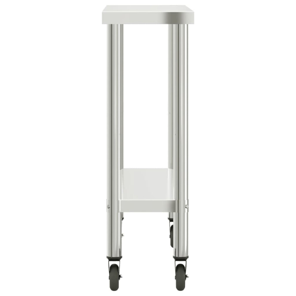 vidaXL Πάγκος Εργασίας Κουζίνας με Ροδάκια 110x30x85 εκ. Ανοξ. Ατσάλι