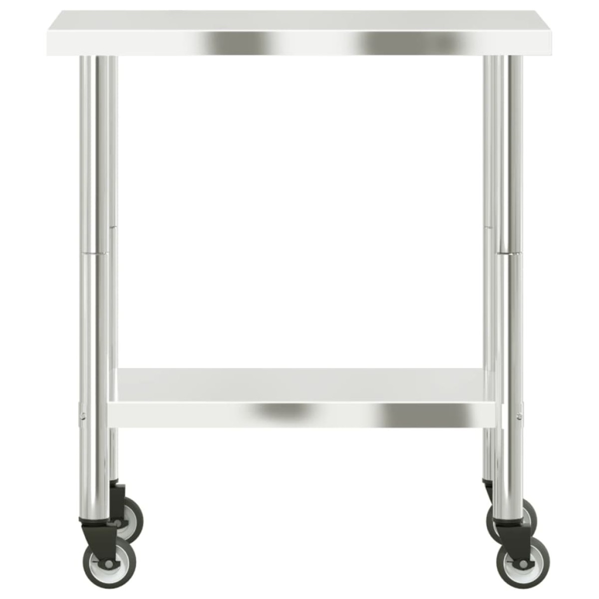 vidaXL Πάγκος Εργασίας Κουζίνας με Ροδάκια 82,5x55x85 εκ. Ανοξ. Ατσάλι