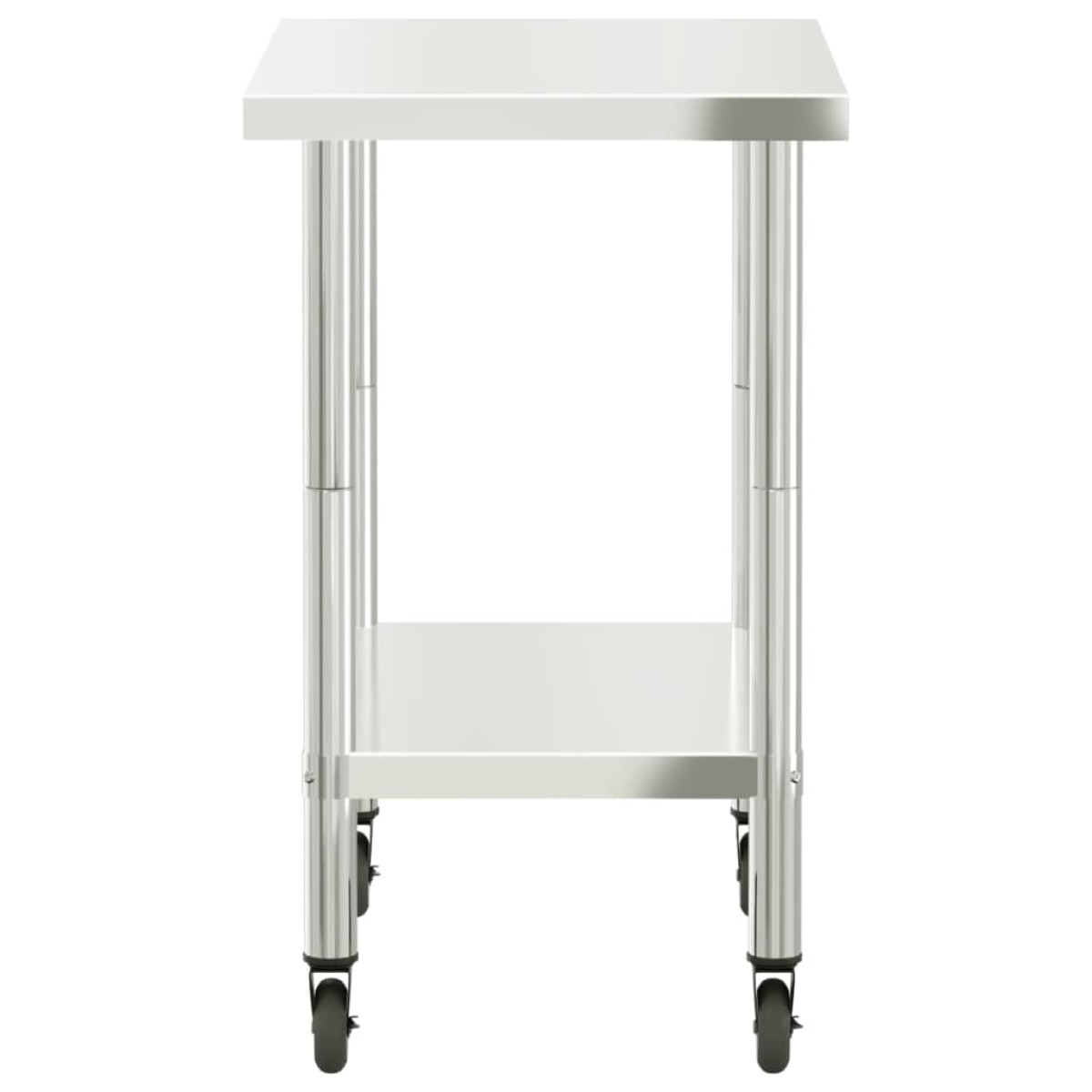 vidaXL Πάγκος Εργασίας Κουζίνας με Ροδάκια 82,5x55x85 εκ. Ανοξ. Ατσάλι