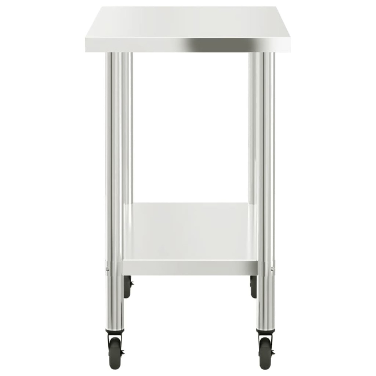 vidaXL Πάγκος Εργασίας Κουζίνας με Ροδάκια 110x55x85 εκ. Ανοξ. Ατσάλι