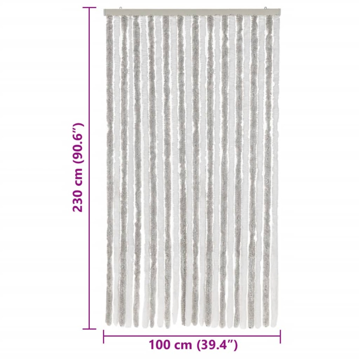 vidaXL Σήτα Εντόμων Ανοιχτό Γκρι / Λευκό 100 x 230 εκ. από Σενίλ
