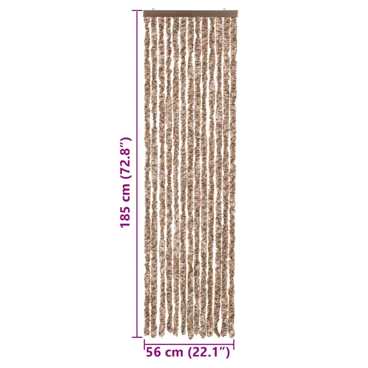 vidaXL Σήτα Εντόμων Μπεζ/ Σκούρο Καφέ 56x185 εκ. από Σενίλ