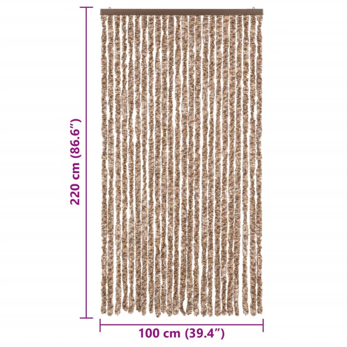 vidaXL Σήτα Εντόμων Μπεζ/ Σκούρο Καφέ 100 x 220 εκ. από Σενίλ