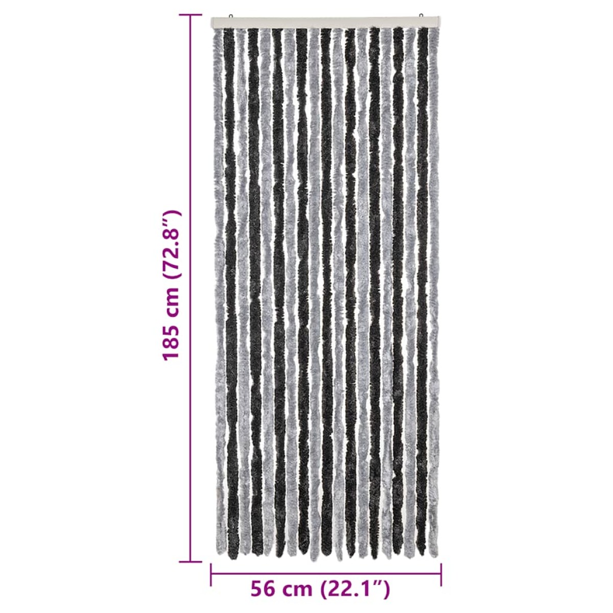 vidaXL Σήτα Εντόμων Γκρι & Μαύρη 56 x 185 εκ. από Σενίλ