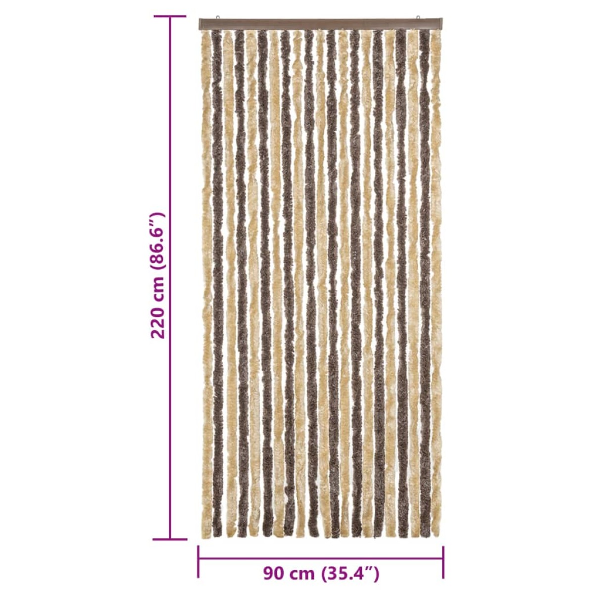 vidaXL Σήτα Εντόμων Σκούρο Καφέ / Μπεζ 90 x 220 εκ. από Σενίλ