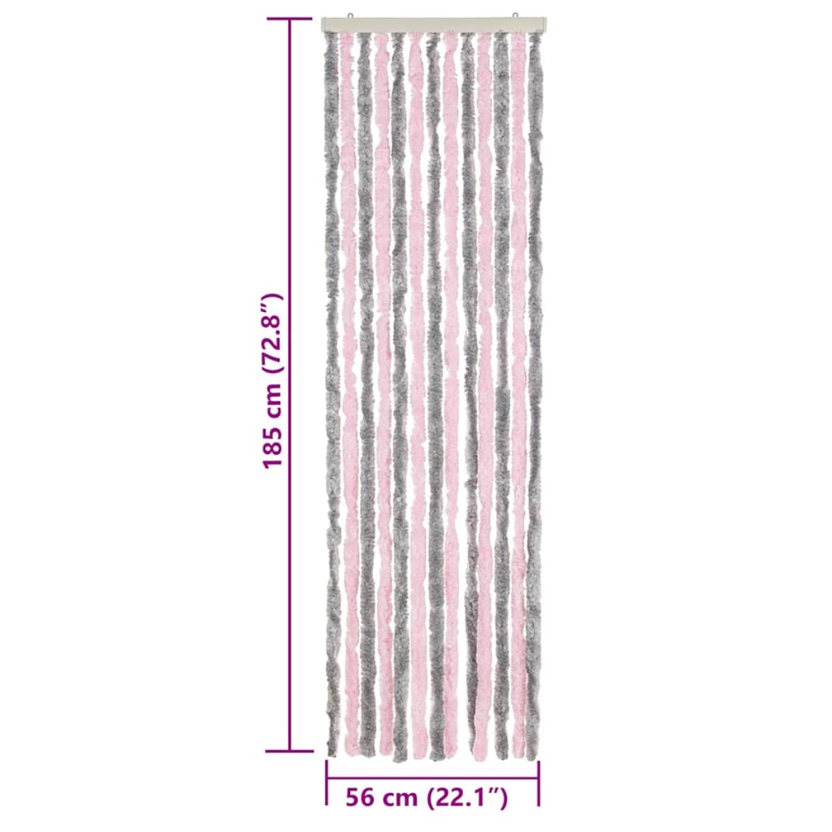 vidaXL Σήτα Εντόμων Ασημί Γκρι / Ροζ 56 x 185 εκ. από Σενίλ
