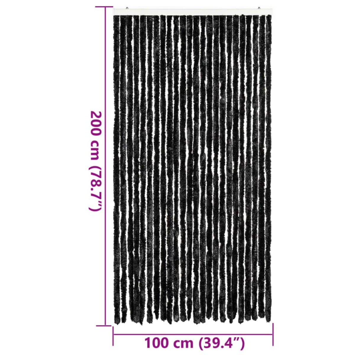vidaXL Σήτα Πόρτας Ανθρακί 100x200 εκ. από Σενίλ