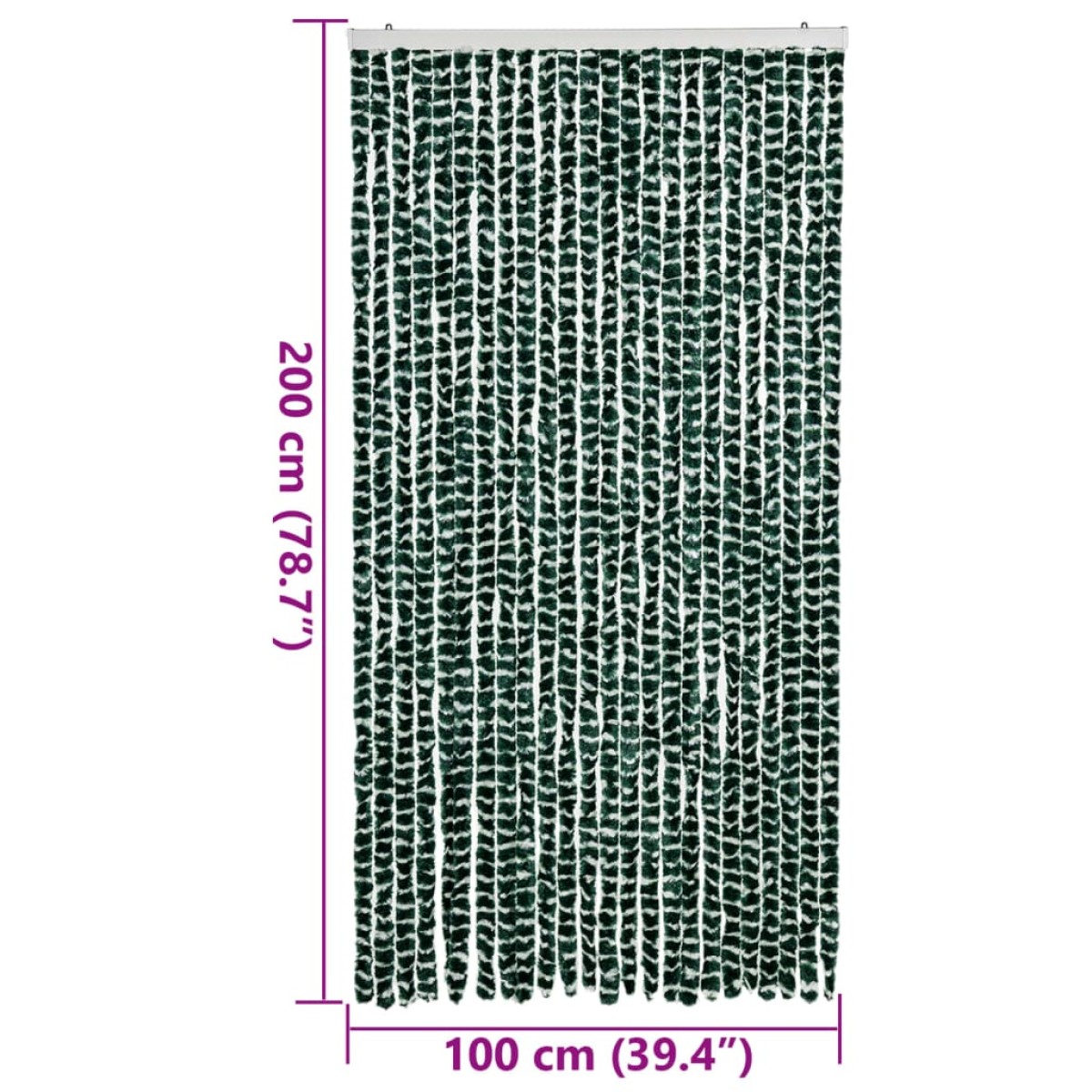 vidaXL Σήτα Εντόμων Πράσινο/ Λευκό 100 x 200 εκ. από Σενίλ
