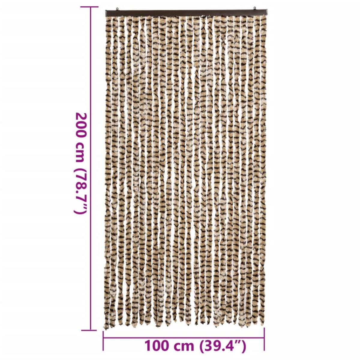 vidaXL Σήτα Εντόμων Μπεζ/ Καφέ 100x200 εκ. από Σενίλ