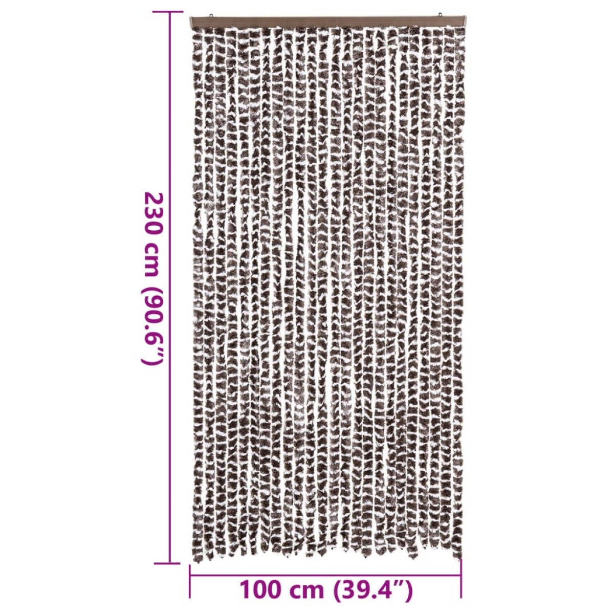 vidaXL Σήτα Εντόμων Καφέ και Λευκό 100 x 230 εκ. από Σενίλ