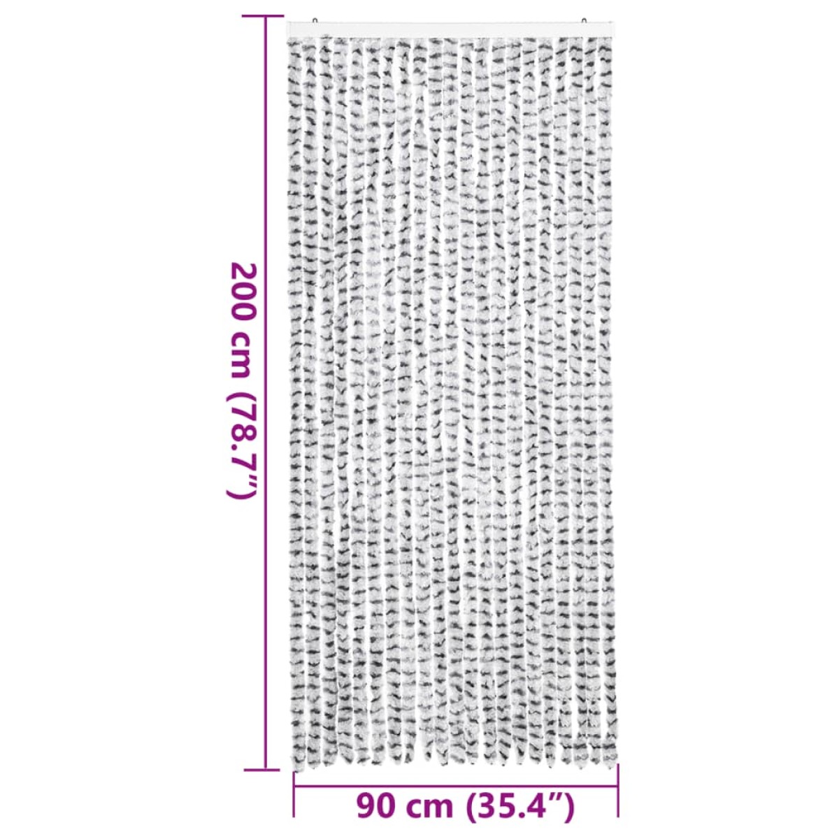 vidaXL Σήτα Εντόμων Ανοιχτό Γκρι / Σκούρο Γκρι 90 x 200 εκ. από Σενίλ