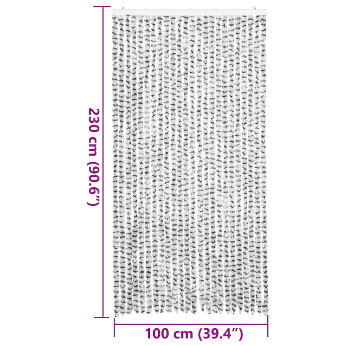 vidaXL Σήτα Εντόμων Ανοιχτό Γκρι / Σκούρο Γκρι 100 x 230 εκ. από Σενίλ