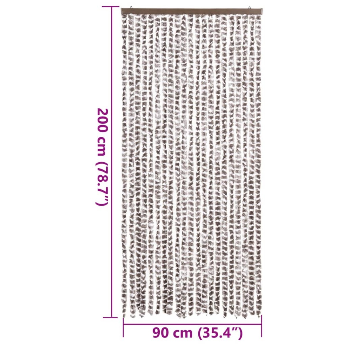 vidaXL Σήτα Εντόμων Taupe / Λευκό 90 x 200 εκ. από Σενίλ