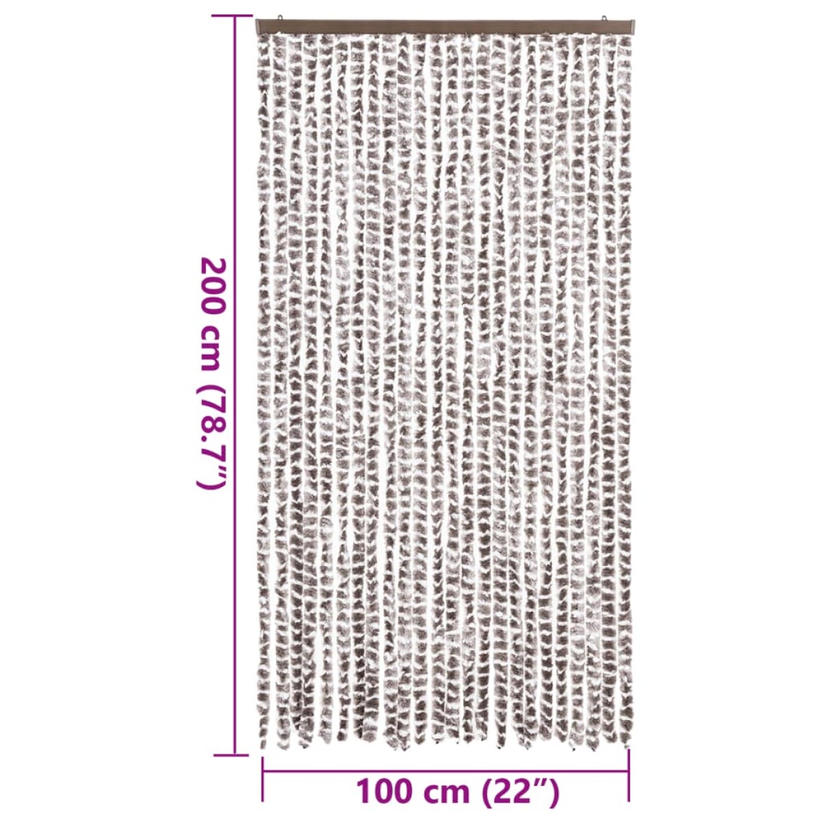 vidaXL Σήτα Εντόμων Taupe / Λευκό 100 x 200 εκ. από Σενίλ