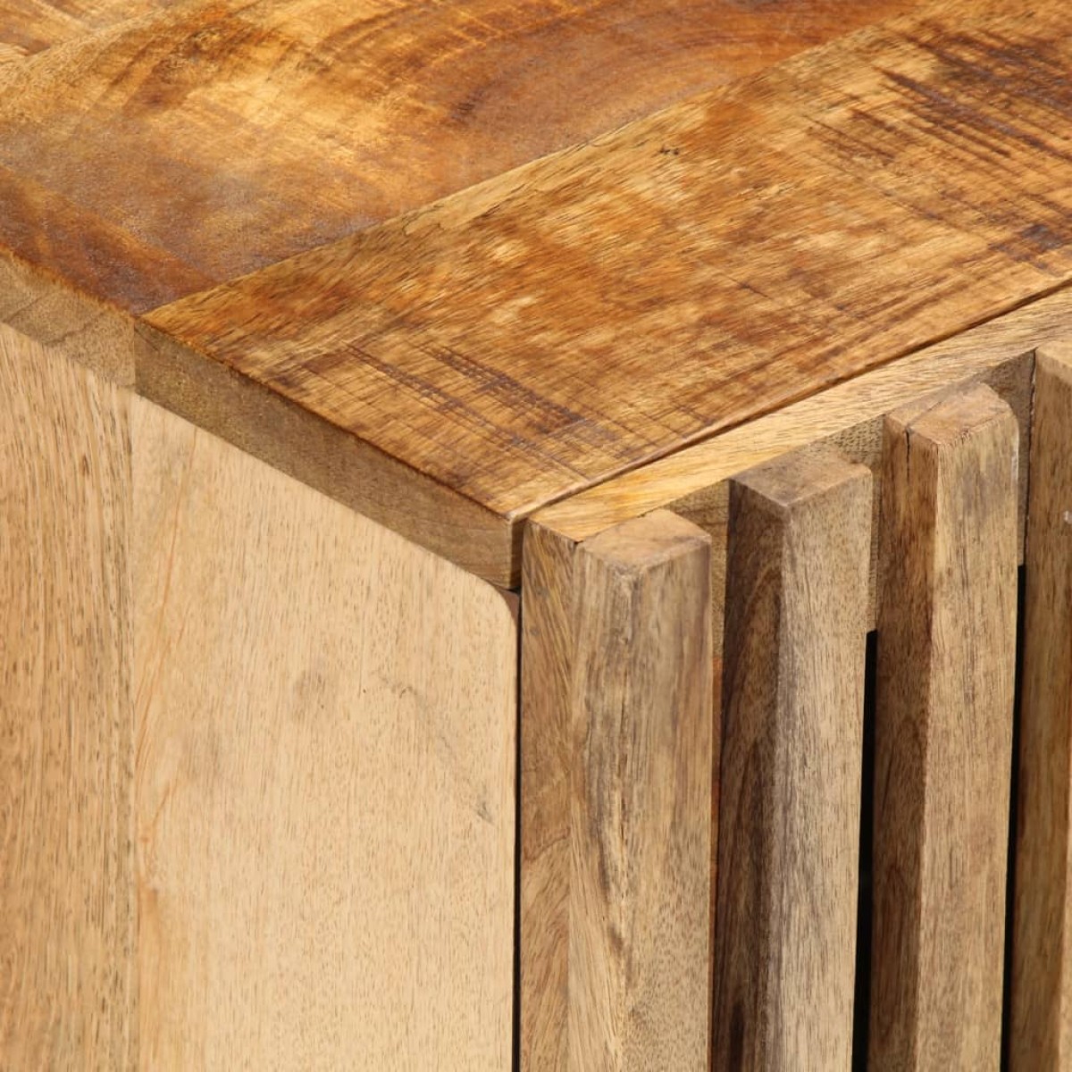 vidaXL Κομοδίνα 2 τεμ. 40 x 34 x 46 εκ. Ακατέργαστο Μασίφ Ξύλο Μάνγκο