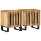 vidaXL Κομοδίνα 2 τεμ. 40 x 34 x 46 εκ. Ακατέργαστο Μασίφ Ξύλο Μάνγκο