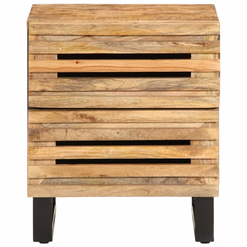 vidaXL Κομοδίνο 40 x 34 x 46 εκ. από Μασίφ Ακατέργαστο Ξύλο Μάνγκο