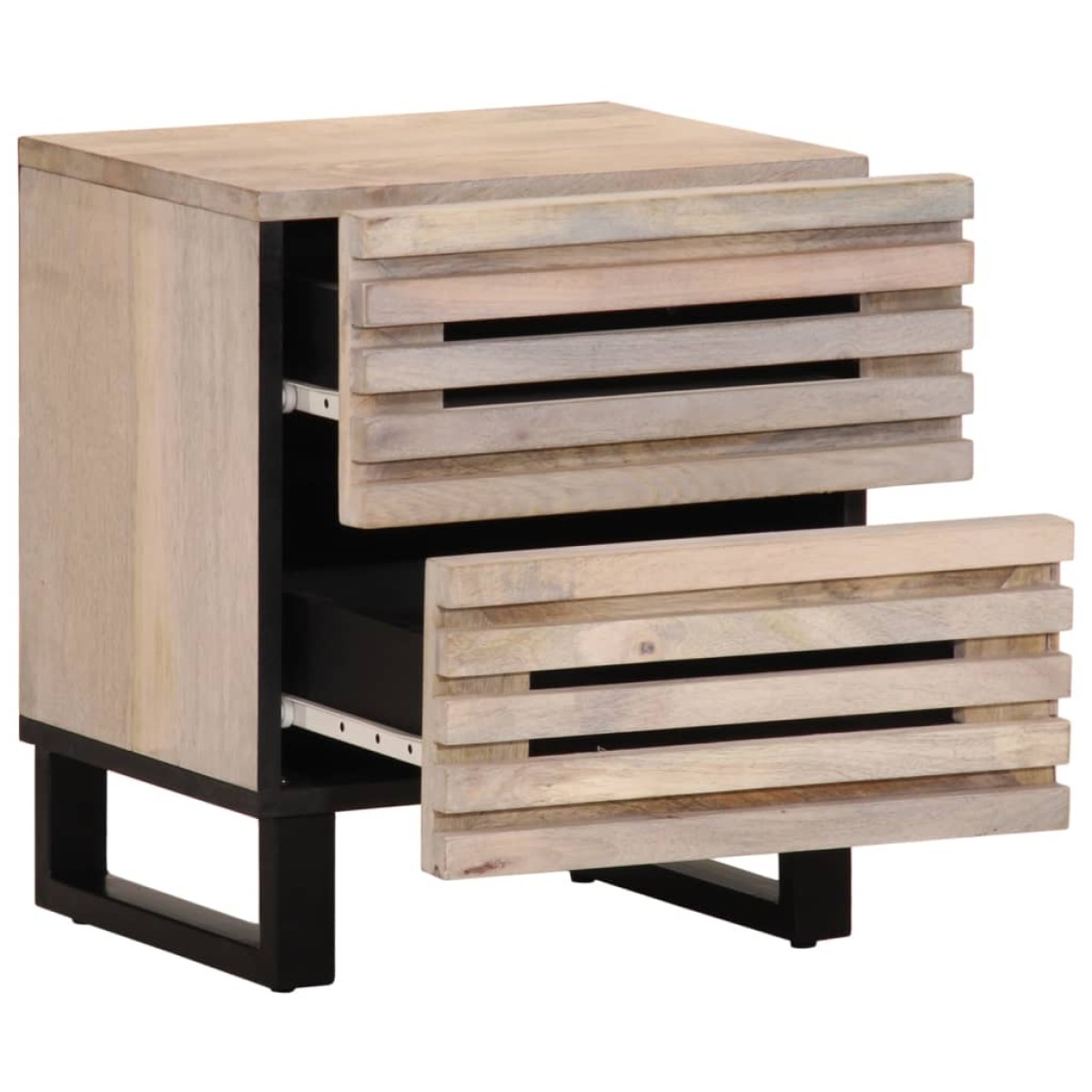 vidaXL Κομοδίνο 40 x 34 x 46 εκ. από Μασίφ Ξεβαμμένο Ξύλο Μάνγκο