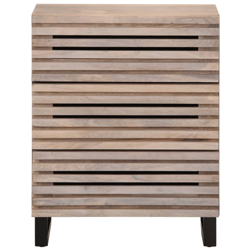 vidaXL Ντουλάπι Λευκό 60 x 34 x 75 εκ. από Μασίφ Ξύλο Μάνγκο