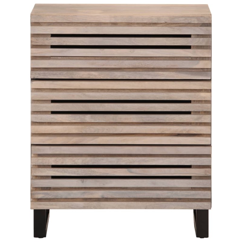 vidaXL Ντουλάπι Λευκό 60 x 34 x 75 εκ. από Μασίφ Ξύλο Μάνγκο