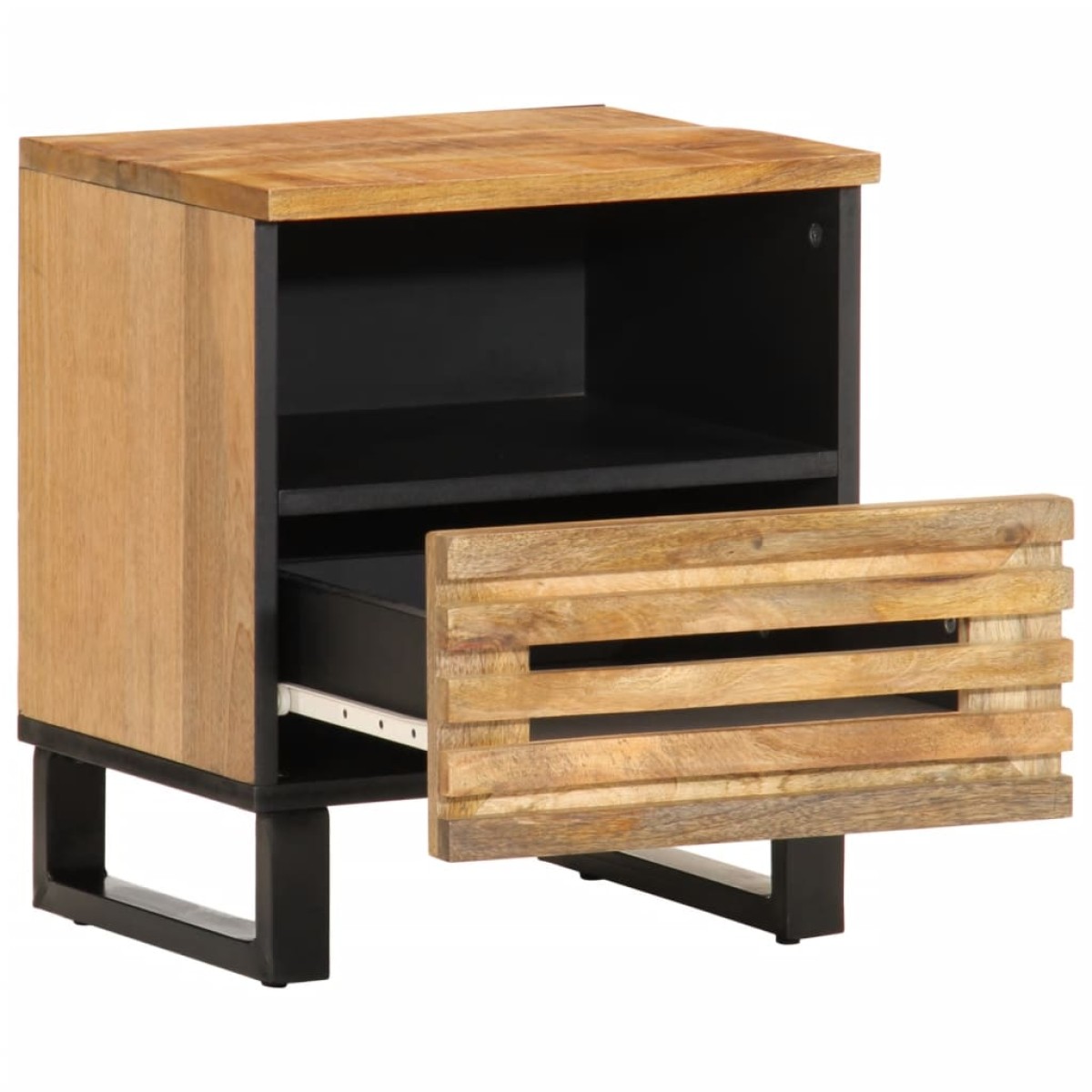 vidaXL Κομοδίνα 2 τεμ. 40 x 34 x 46 εκ. Ακατέργαστο Μασίφ Ξύλο Μάνγκο
