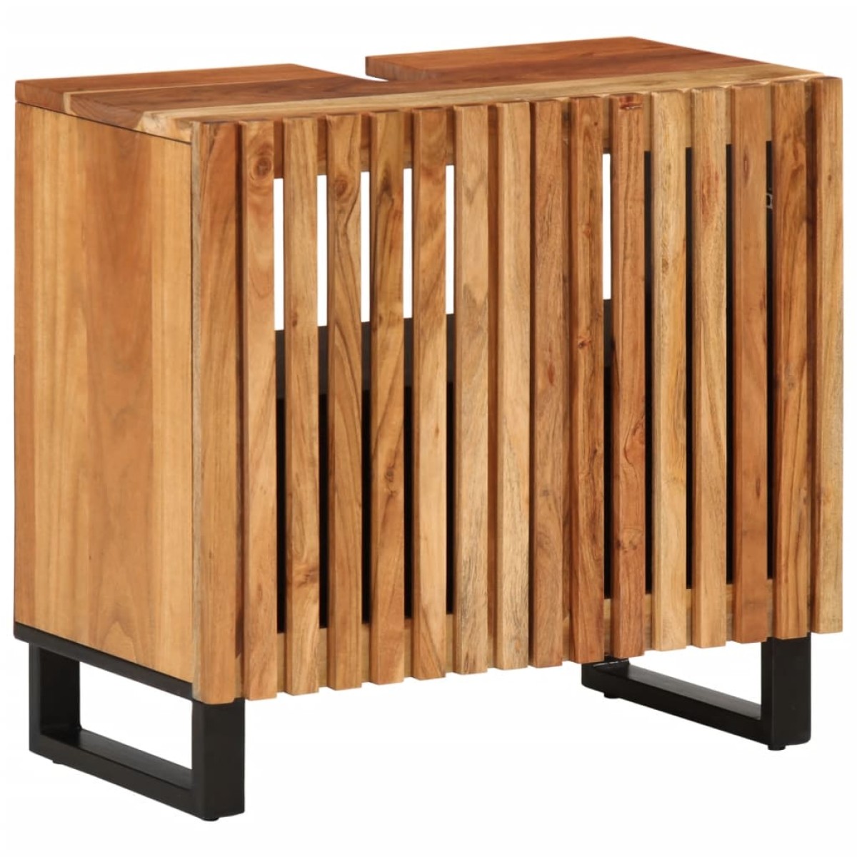 vidaXL Ντουλάπι Μπάνιου 62x34x58 εκ. από Μασίφ Ξύλο Ακακίας
