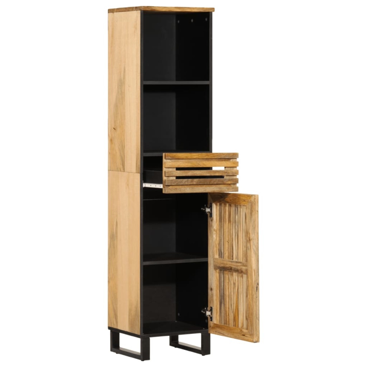 vidaXL Ντουλάπι 38 x 34 x 160 εκ. από Μασίφ Ακατέργαστο Ξύλο Μάνγκο
